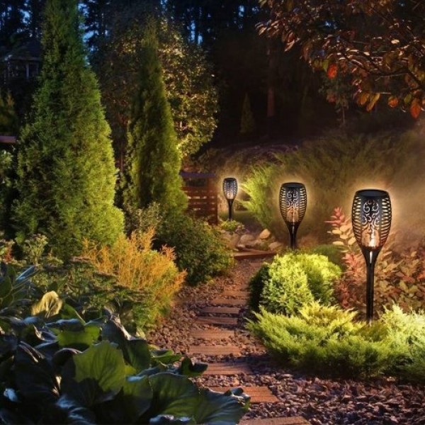 Solar Torch Flame Light Outdoor Landscape Garden Street Lights Waterproof Decorative Lamp