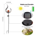 Outdoor Solar Lights Landscape Pathway Lights Lawn Lamp Crackle Glass Globe Stake Metal Lamp Waterproof for Garden Lawn Patio Co