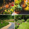 Outdoor Solar Lights Landscape Pathway Lights Lawn Lamp Crackle Glass Globe Stake Metal Lamp Waterproof for Garden Lawn Patio Co