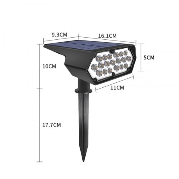 19LEDs Solar Landscape SpotlightsSpot Light Wall Lamp 2-in-1 Outdoor Solar Landscaping Lights