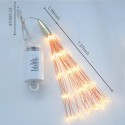 200LEDs Warm White Fairy Lights Fireworks Shaped Decorative Hanging String Lights 8 Lights Modes Copper Wire Lights Bulbs