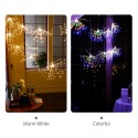 200LEDs Warm White Fairy Lights Fireworks Shaped Decorative Hanging String Lights 8 Lights Modes Copper Wire Lights Bulbs