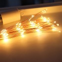 200LEDs Warm White Fairy Lights Fireworks Shaped Decorative Hanging String Lights 8 Lights Modes Copper Wire Lights Bulbs