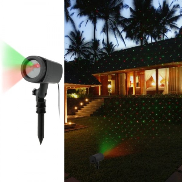 Waterproof Outdoor Remote Control Dynamic Red Green Sky Star Effect Light Timer Lawn Laser Spotlight for Christmas Party