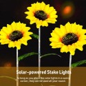 2Pack Sunflower LED Solar Lights Colorful Gradient Garden Stake Lights Warm White Decorative Lamp Waterproof Auto On/Off Landsca