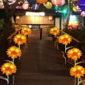 2Pack Sunflower LED Solar Lights Colorful Gradient Garden Stake Lights Warm White Decorative Lamp Waterproof Auto On/Off Landsca