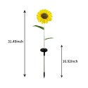 2Pack Sunflower LED Solar Lights Colorful Gradient Garden Stake Lights Warm White Decorative Lamp Waterproof Auto On/Off Landsca