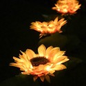 2Pack Sunflower LED Solar Lights Colorful Gradient Garden Stake Lights Warm White Decorative Lamp Waterproof Auto On/Off Landsca