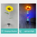 2Pack Sunflower LED Solar Lights Colorful Gradient Garden Stake Lights Warm White Decorative Lamp Waterproof Auto On/Off Landsca