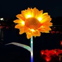 2Pack Sunflower LED Solar Lights Colorful Gradient Garden Stake Lights Warm White Decorative Lamp Waterproof Auto On/Off Landsca