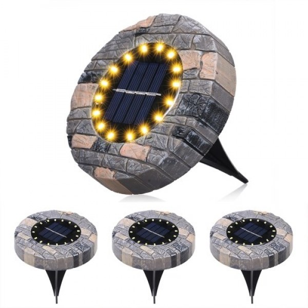 4Pcs Solar Ground Lights Outdoor Garden Waterproof In-Ground Leds Lamp Pathway Yard Patio Lawn Steps Light