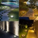 4Pcs Solar Ground Lights Outdoor Garden Waterproof In-Ground Leds Lamp Pathway Yard Patio Lawn Steps Light