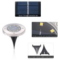 4Pcs 8 LEDs 20LM Solar Powered Ground Lawn Light Disk Light