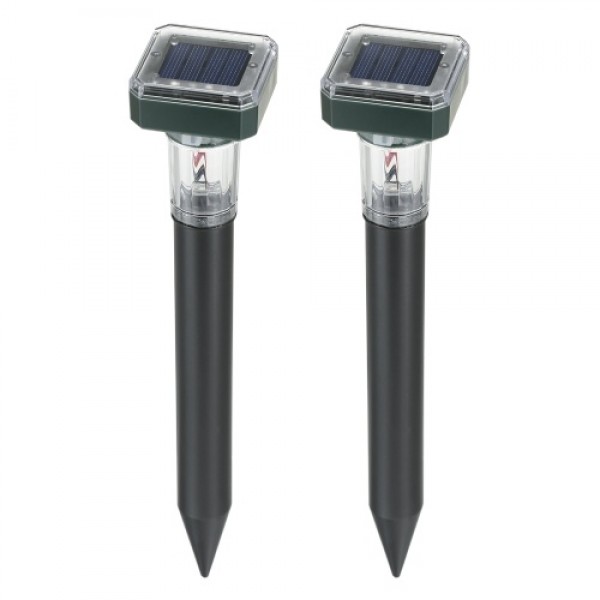 2PCS Solar Powered Energy Sound Wave Sonic Repeller IP44 Outdoor Garden Sensitive Light Control Lawn Lamp