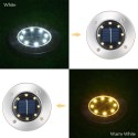 4Pcs 8 LEDs 20LM Solar Powered Ground Lawn Light Disk Light