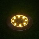 4Pcs 8 LEDs 20LM Solar Powered Ground Lawn Light Disk Light