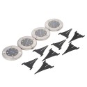 4Pcs 8 LEDs 20LM Solar Powered Ground Lawn Light Disk Light