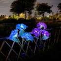 2 Packs Solar Hydrangea Lights Automatic Lighting IP65 Waterproof Garden Lawn Stake Light