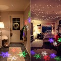 4W 4LED Moving Dynamic Snowflake Film Projector Light with Replaceable Base Pattern Decoration Garden Lawn Lamp Festival Spotlig