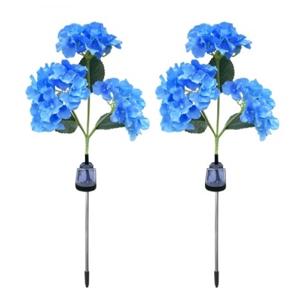 2 Packs Solar Hydrangea Lights Automatic Lighting IP65 Waterproof Garden Lawn Stake Light