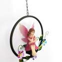 Solar Enamel Flower Fairy Iron Pendant Lamp Handicraft Garden Lawn Lamp