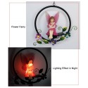 Solar Enamel Flower Fairy Iron Pendant Lamp Handicraft Garden Lawn Lamp