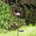 Solar Panel Moon Hollowed-Out Pattern Lawn Lamp Outdoor Stainless Steel Lamp