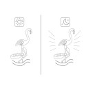 0.3W Solar Powered Energy LED Flamingo Design Lawn Lamp