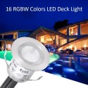 10pcs LED Deck Lights with Remote Control 16 RGBW Colors and 4 Lighting Modes