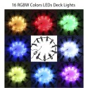 10pcs LED Deck Lights with Remote Control 16 RGBW Colors and 4 Lighting Modes