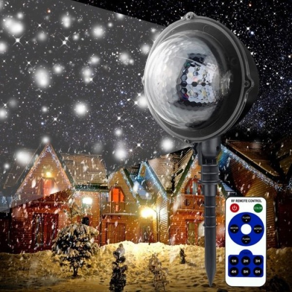 Mini Projection Light Holiday Snowfall Spotlight