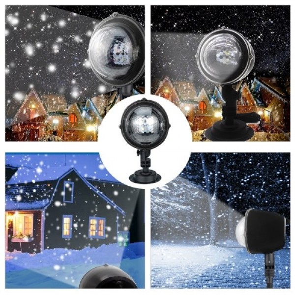 Mini Projection Light Holiday Snowfall Spotlight