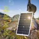 40W Monocrystalline Solar Panel Off Grid High Efficiency Module IP65 Water Resistant for Home RV Car Boat Electronic Device