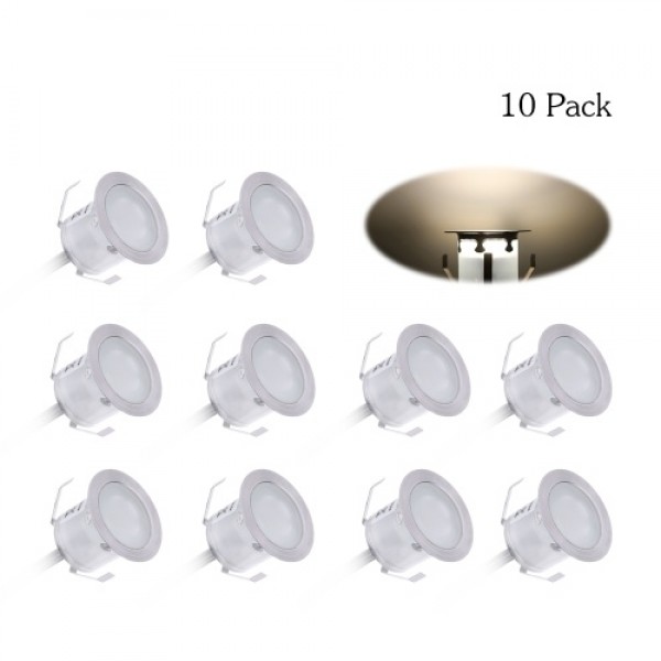 10PCS 32mm LED Small Recessed In-ground Underground Deck Lights