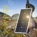 60W Monocrystalline Solar Panel Off Grid High Efficiency Module IP65 Water Resistant for Home RV Car Boat Electronic Device