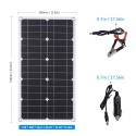 60W Monocrystalline Solar Panel Off Grid High Efficiency Module IP65 Water Resistant for Home RV Car Boat Electronic Device