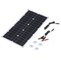 60W Monocrystalline Solar Panel Off Grid High Efficiency Module IP65 Water Resistant for Home RV Car Boat Electronic Device