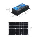 50W DC 5V/18V Dual Output Solar Panel with 2 USB Ports &amp; Car Charge IP65 Water Resistance 12V/24V Solar Charge Controller PW