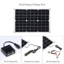 50W DC 5V/18V Dual Output Solar Panel with 2 USB Ports &amp; Car Charge IP65 Water Resistance 12V/24V Solar Charge Controller PW