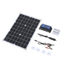 50W DC 5V/18V Dual Output Solar Panel with 2 USB Ports &amp; Car Charge IP65 Water Resistance 12V/24V Solar Charge Controller PW