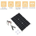 50W DC 5V/18V Dual Output Solar Panel with 2 USB Ports &amp; Car Charge IP65 Water Resistance 12V/24V Solar Charge Controller PW