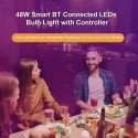 48W S-mart BT Connected LEDs B-ulb Light with Controller BT Speaker Dimmable Brightness Adjustable Flash/ Strobe/ Fade/ Smooth D