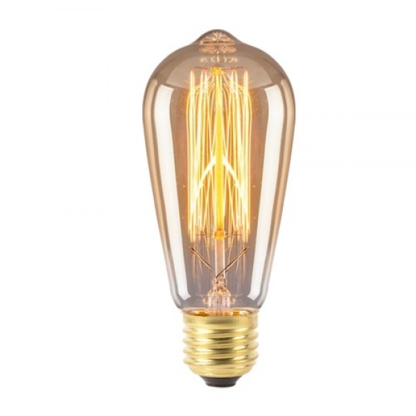 ST64 40W Light Bulb Filament Tungsten Vintage Light Bulb E27 2200K Glass Bulbs Warm Yellow