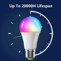 10W Smart Light Bulb Wi-Fi LEDs Bulbs 2700K-6500K RGBW E27 Voice Control Timer for Home Party Decor