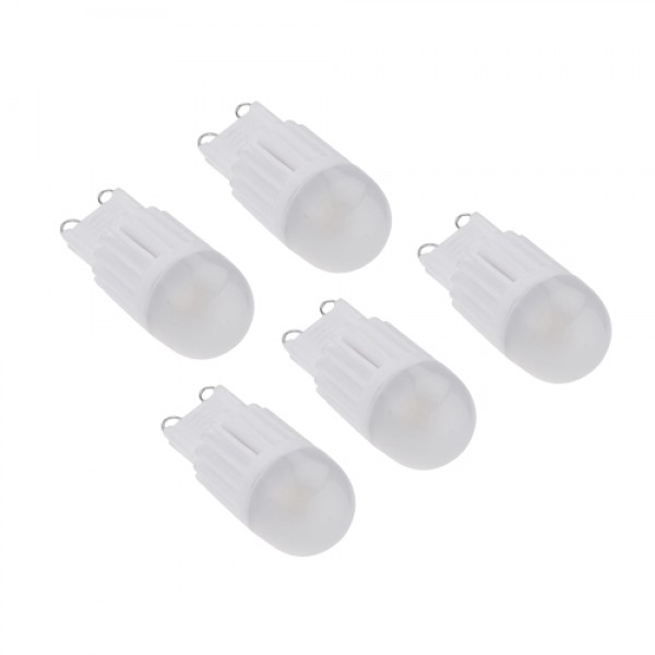 5pcs Mini G9 LED Ceramic Light 2W 5050 SMD 1 Led Crystal Corn Bulb Lamp Energy Saving Warm White 360 Degree 220-240V