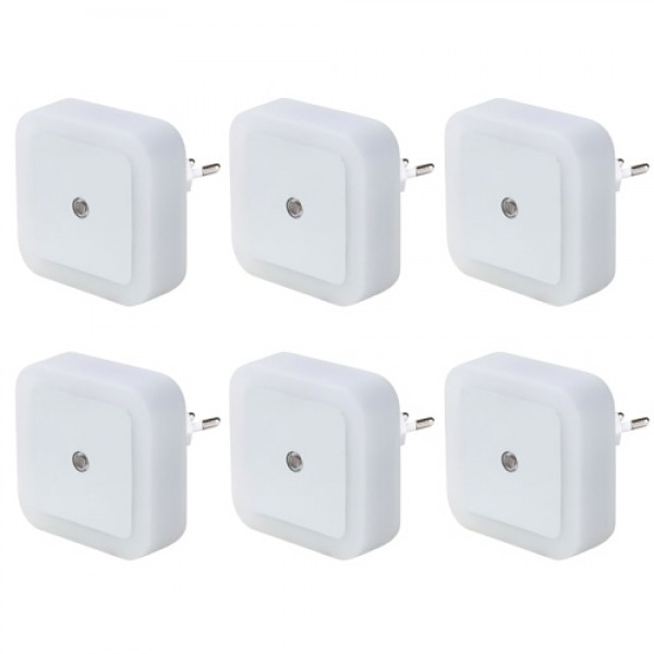 6PCS Plug-in LEDs Night Light with Auto Dusk to Dawn Sensors Lighting Control Nightlight for Bedroom Stairs Kitchen Hallway