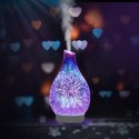 100ml Glass Aromatherapy Humidifier Aroma Essential Oil Diffuser Ultrasonic Humidifier with 7 color LED Light for Home Office