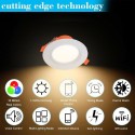 6W WiFi LED Downlights APP Control RGBCW Color Change LED Recessed Spotlights(Model FC-TD001)