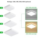 18W 6500-7000K LEDs Ceiling Light Flush Mounting Square Ceiling Lamp for Kitchen Bedroom Hallway