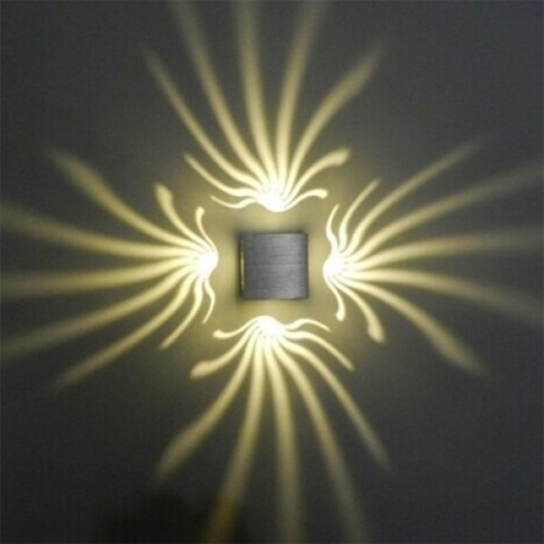 AC85-265V 3W LED Square Wall Lamp Hollow-out Palm Design Wall Light